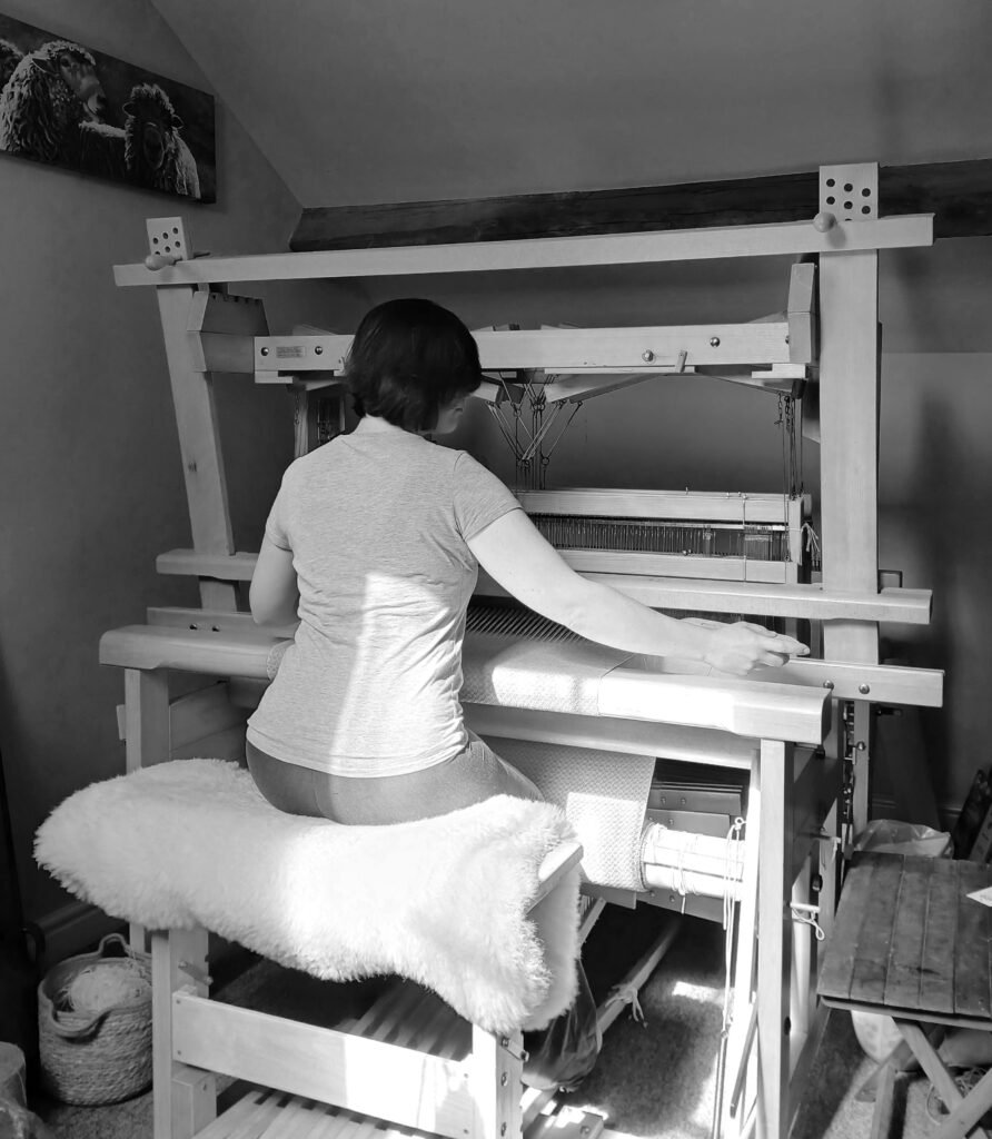 weaving textiles for handmade blankets and cushions.