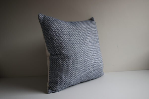 wool and cotton cushion in river blue contemporary design to match home decor
