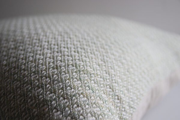 wool and cotton cushion detail of handwoven design.