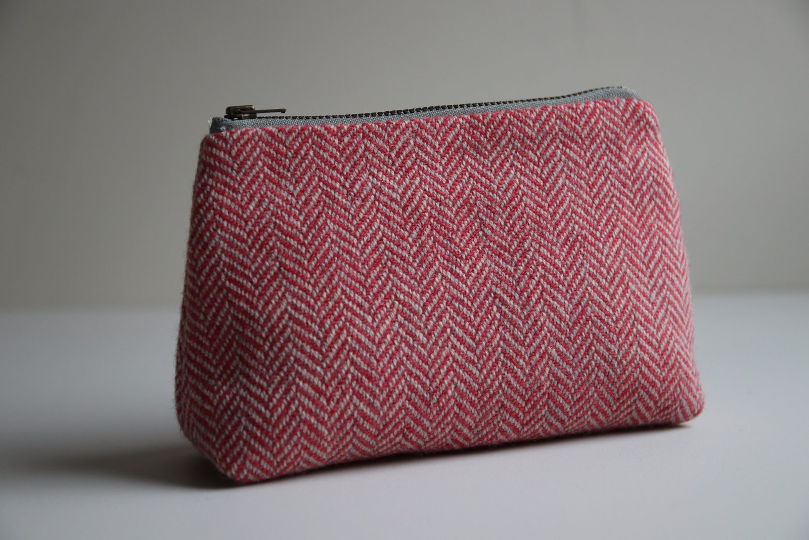 woven pouch in herringbone design